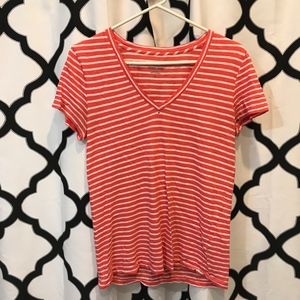 J. Crew Vintage Cotton V-Neck Tee In Stripe